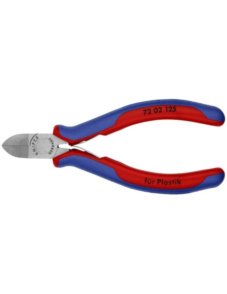 Alicate de corte diagonal para plásticos con fundas multicomponentes 125 mm KNIPEX 72 02 125