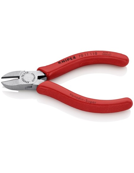 Alicate de corte diagonal recubiertos de plástico negro atramentado 110 mm KNIPEX 70 11 110