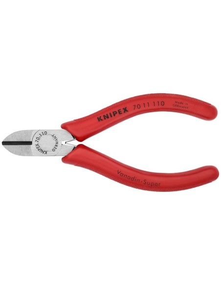 Alicate de corte diagonal recubiertos de plástico negro atramentado 110 mm KNIPEX 70 11 110
