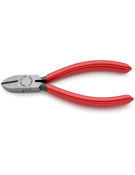 Alicate de corte diagonal recubiertos de plástico negro atramentado 125 mm KNIPEX 70 01 125 EAN