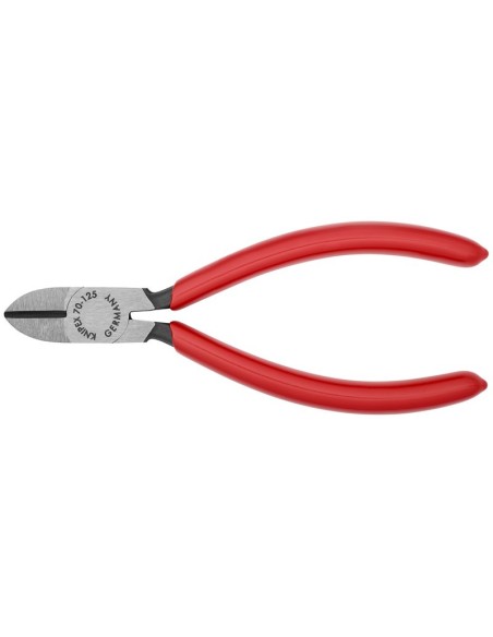 Alicate de corte diagonal recubiertos de plástico negro atramentado 125 mm KNIPEX 70 01 125 EAN