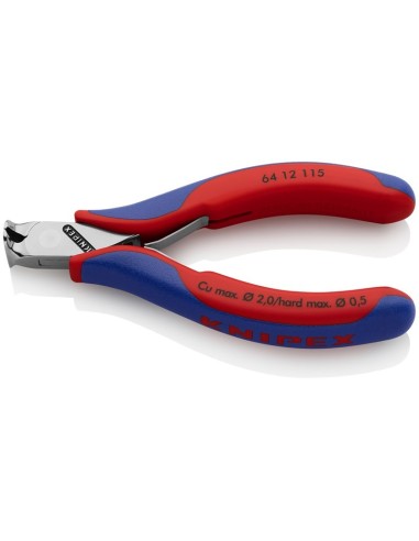 Alicate de corte frontal para electrónica con fundas multicomponentes 115 mm KNIPEX 64 12 115