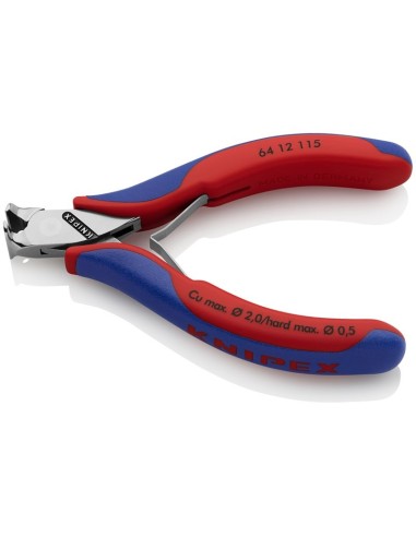 Alicate de corte frontal para electrónica con fundas multicomponentes 115 mm KNIPEX 64 12 115