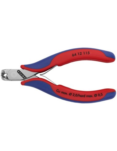 Alicate de corte frontal para electrónica con fundas multicomponentes 115 mm KNIPEX 64 12 115