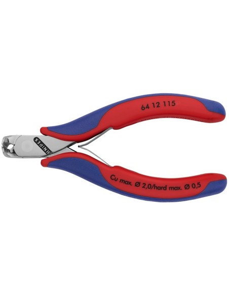 Alicate de corte frontal para electrónica con fundas multicomponentes 115 mm KNIPEX 64 12 115