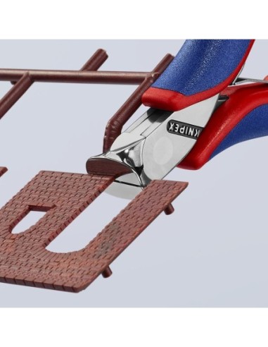 Alicate de corte frontal para electrónica con fundas multicomponentes 115 mm KNIPEX 64 12 115