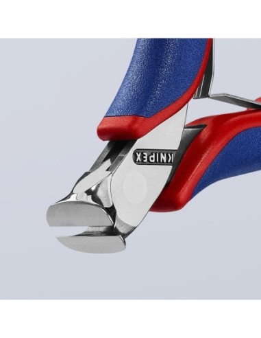 Alicate de corte frontal para electrónica con fundas multicomponentes 115 mm KNIPEX 64 12 115
