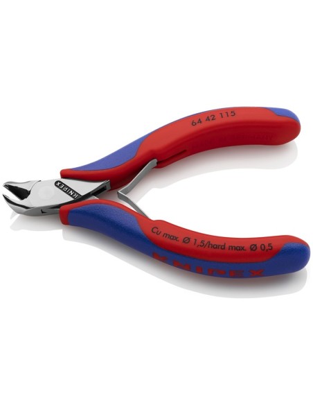 Alicate de corte frontal para electrónica con fundas multicomponentes 115 mm KNIPEX 64 42 115