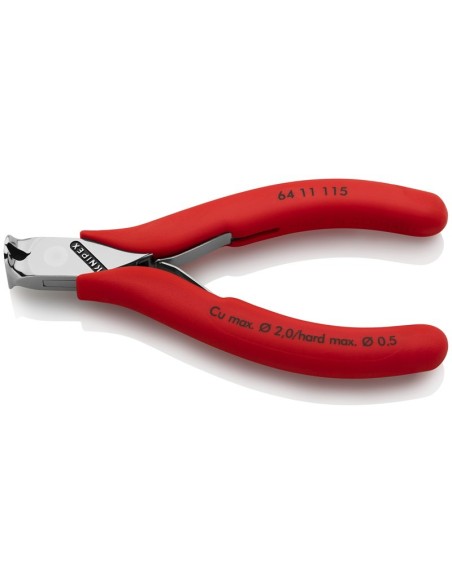 Alicate de corte frontal para electrónica recubiertos de plástico 115 mm KNIPEX 64 11 115