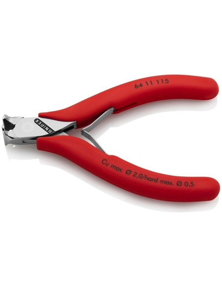 Alicate de corte frontal para electrónica recubiertos de plástico 115 mm KNIPEX 64 11 115