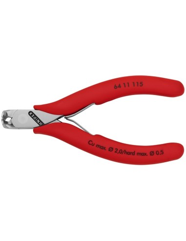 Alicate de corte frontal para electrónica recubiertos de plástico 115 mm KNIPEX 64 11 115