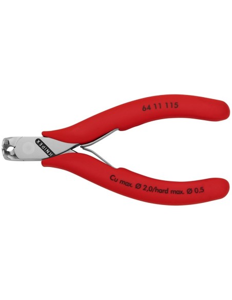 Alicate de corte frontal para electrónica recubiertos de plástico 115 mm KNIPEX 64 11 115
