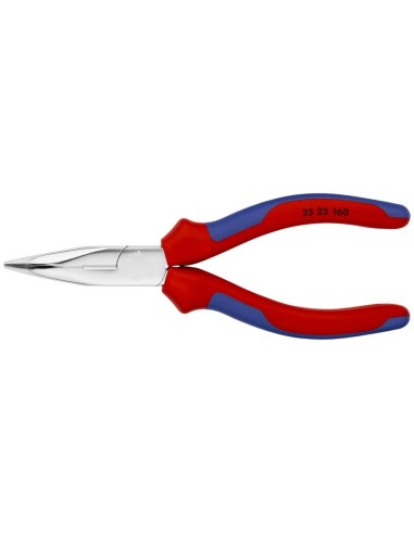 Alicate de montaje (alicate de radio) con fundas multicomponentes cromado 160 mm KNIPEX 25 25 160