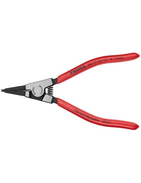 Alicate para arandelas para arandelas de sujeción en ejes recubiertos de plástico negro atramentado 140 mm KNIPEX 46 11 G1