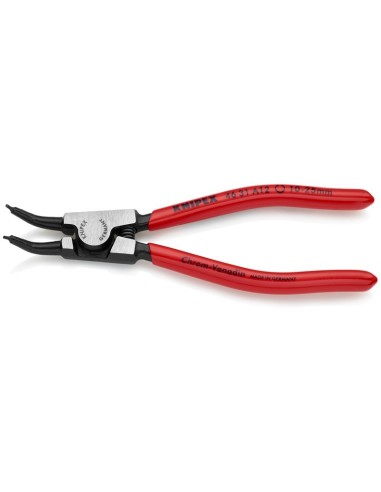 Alicate para arandelas para arandelas exteriores de ejes en ángulo de 45° recubiertos de plástico negro atramentado 130 mm KNIP