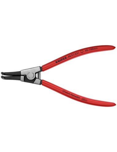 Alicate para arandelas para arandelas exteriores de ejes recubiertos de plástico negro atramentado 200 mm KNIPEX 46 21 A31