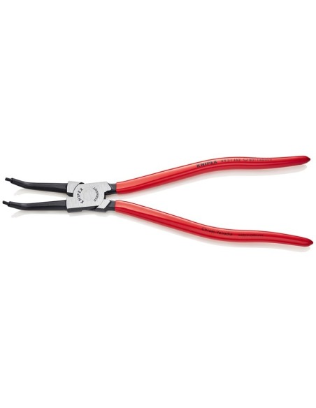 Alicate para arandelas para arandelas interiores en taladros en ángulo de 45° recubiertos de plástico negro atramentado 310 mm