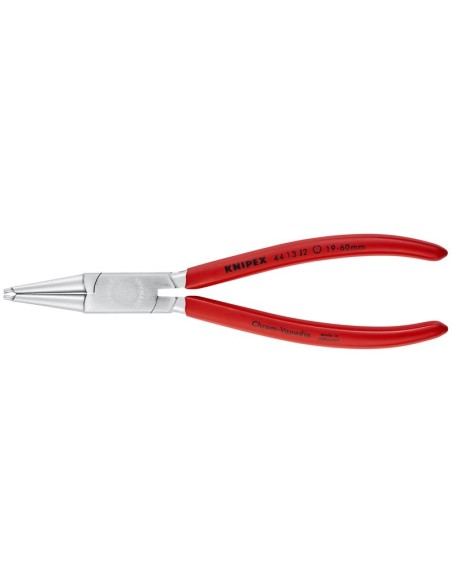 Alicate para arandelas para arandelas interiores en taladros recubiertos de plástico cromado 180 mm KNIPEX 44 13 J2