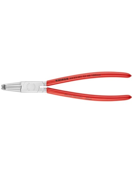 Alicate para arandelas para arandelas interiores en taladros recubiertos de plástico cromado 215 mm KNIPEX 44 23 J31