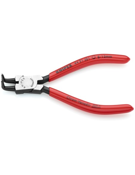 Alicate para arandelas para arandelas interiores en taladros recubiertos de plástico negro atramentado 130 mm KNIPEX 44 21 J01