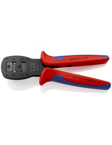 Alicate para crimpar mini-conectores crimpado en paralelo con fundas multicomponentes bruñido 190 mm KNIPEX 97 54 24