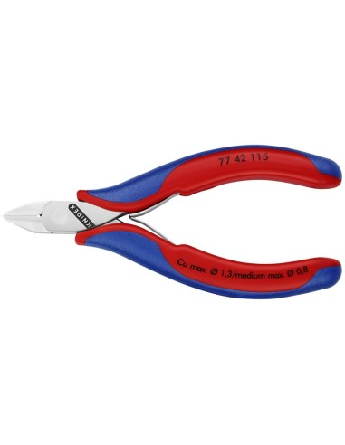 Alicates de corte diagonal para electrónica con fundas multicomponentes 115 mm KNIPEX 77 42 115