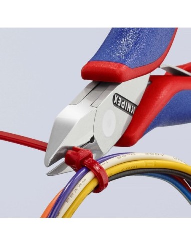 Alicates de corte diagonal para electrónica con fundas multicomponentes 115 mm KNIPEX 77 42 115
