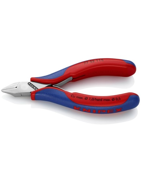 Alicates de corte diagonal para electrónica con fundas multicomponentes 115 mm KNIPEX 77 52 115