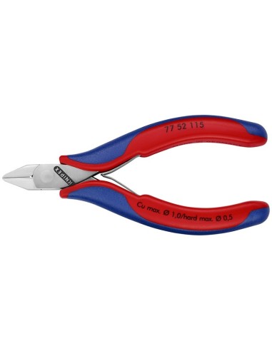 Alicates de corte diagonal para electrónica con fundas multicomponentes 115 mm KNIPEX 77 52 115