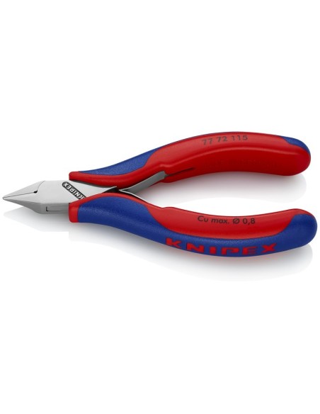 Alicates de corte diagonal para electrónica con fundas multicomponentes 115 mm KNIPEX 77 72 115