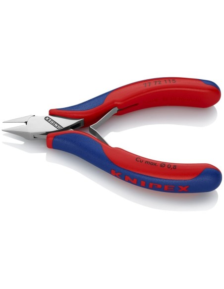 Alicates de corte diagonal para electrónica con fundas multicomponentes 115 mm KNIPEX 77 72 115