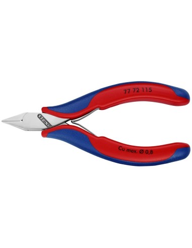 Alicates de corte diagonal para electrónica con fundas multicomponentes 115 mm KNIPEX 77 72 115