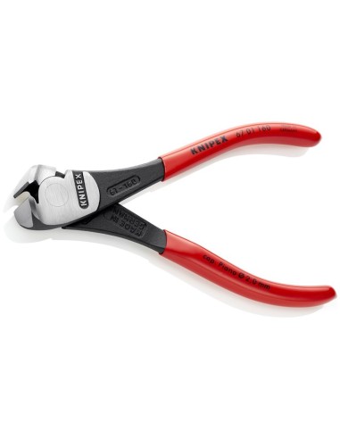 Alicates de corte frontal de fuerza recubiertos de plástico negro atramentado 160 mm (cartulina autoservicio/blíster) KNIPEX 67