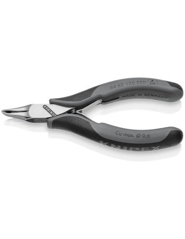 Alicates de corte frontal para electrónica ESD con fundas multicomponentes 120 mm KNIPEX 64 62 120 ESD