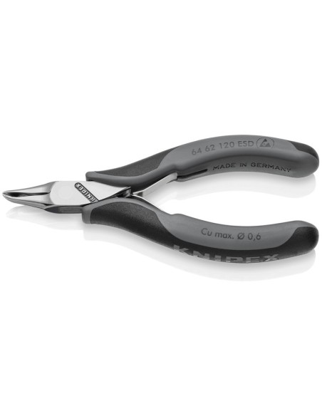 Alicates de corte frontal para electrónica ESD con fundas multicomponentes 120 mm KNIPEX 64 62 120 ESD