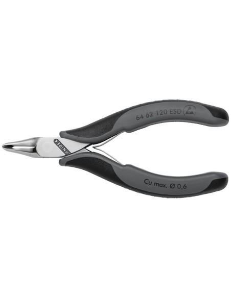 Alicates de corte frontal para electrónica ESD con fundas multicomponentes 120 mm KNIPEX 64 62 120 ESD