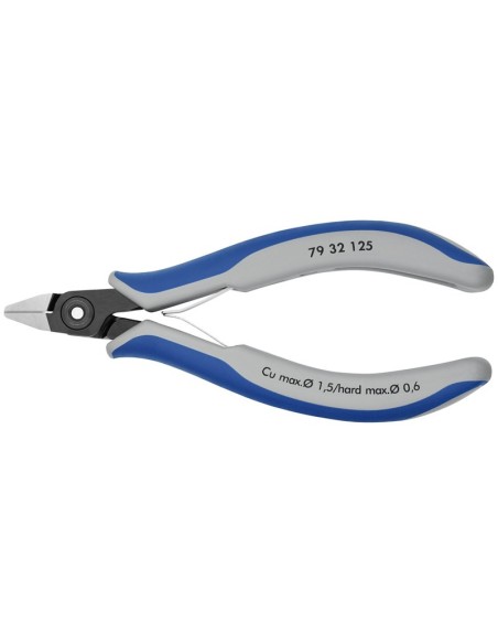 Alicates de precisión de corte diagonal para electrónica con fundas multicomponentes bruñido 125 mm KNIPEX 79 32 125