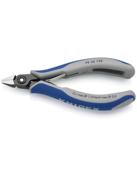 Alicates de precisión de corte diagonal para electrónica con fundas multicomponentes bruñido 125 mm KNIPEX 79 32 125