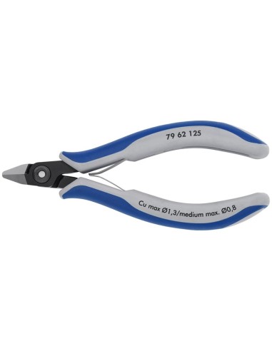 Alicates de precisión de corte diagonal para electrónica con fundas multicomponentes bruñido 125 mm KNIPEX 79 62 125