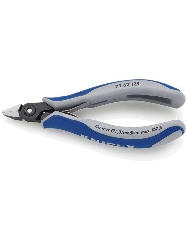 Alicates de precisión de corte diagonal para electrónica con fundas multicomponentes bruñido 125 mm KNIPEX 79 62 125