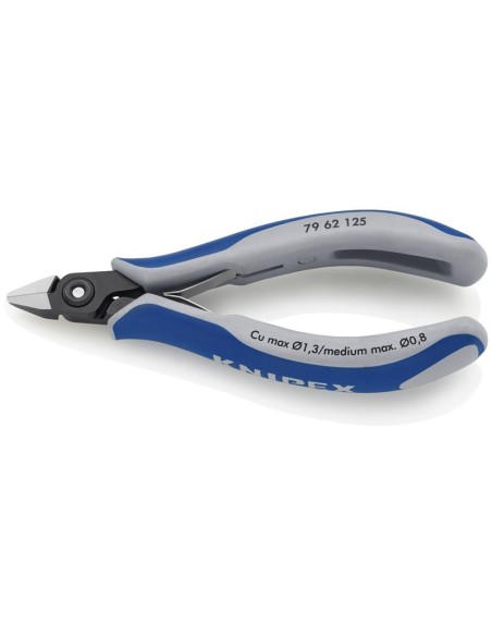 Alicates de precisión de corte diagonal para electrónica con fundas multicomponentes bruñido 125 mm KNIPEX 79 62 125