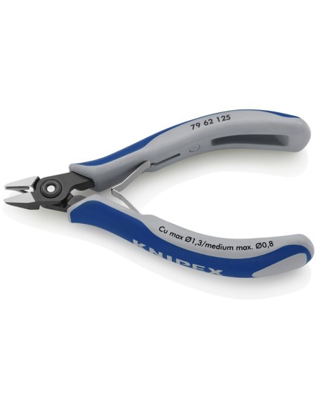 Alicates de precisión de corte diagonal para electrónica con fundas multicomponentes bruñido 125 mm KNIPEX 79 62 125