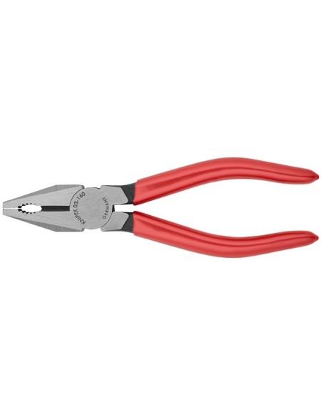 Alicate universal recubiertos de plástico negro atramentado 160 mm (cartulina autoservicio/blíster) KNIPEX 03 01 160 SB