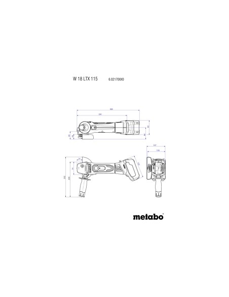 Amoladora 18V METABO 602170890 W 18 LTX 115 Quick