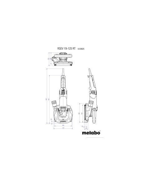 Amoladora 1900W 125mm rectificar hormigon + Maletín METABO 03825700 RSEV 19-125 RT