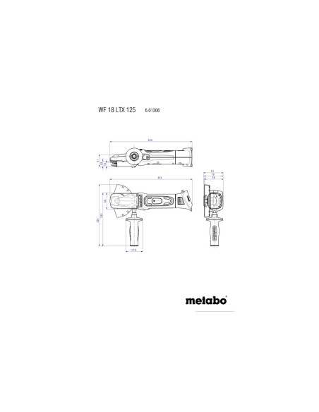 Amoladora eléctrica 1800W de 125mm METABO 601306840 WF 18 LTX 125 Quick