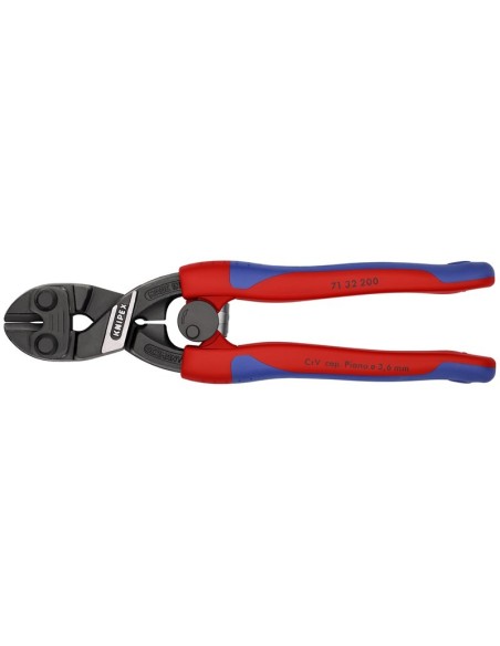 CoBolt Cortabulones compacto con fundas esbeltas en dos componentes negro atramentado 200 mm (cartulina autoservicio/blíster)