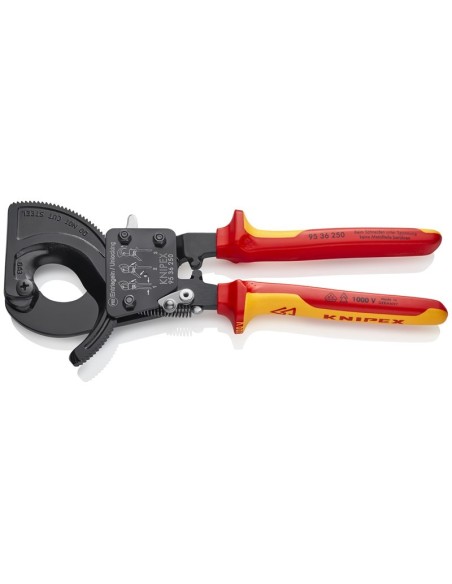 Cortacables (tipo carraca) aislados con fundas multicomponentes, según norma VDE negro, lacado 250 mm (cartulina autoservicio/b