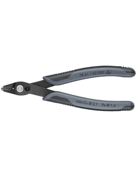 Electronic Super Knips XL ESD con fundas multicomponentes bruñido 140 mm (cartulina autoservicio/blíster) KNIPEX 78 61 140 ESD