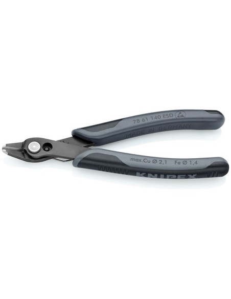 Electronic Super Knips XL ESD con fundas multicomponentes bruñido 140 mm (cartulina autoservicio/blíster) KNIPEX 78 61 140 ESD